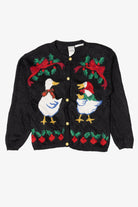 Vintage Black Jantzen Geese Ugly Christmas Cardigan (1990s)