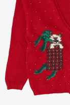Vintage Red Principles Cats Ugly Christmas Cardigan (1990s)