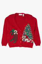 Vintage Red Principles Cats Ugly Christmas Cardigan (1990s)