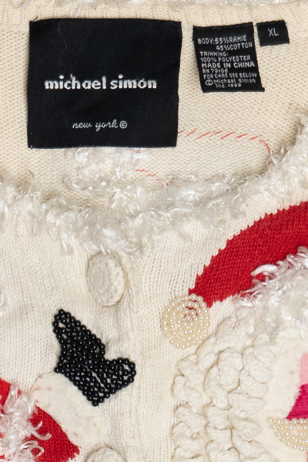 Vintage Michael Simon Santas Ugly Christmas Cardigan (1990s)