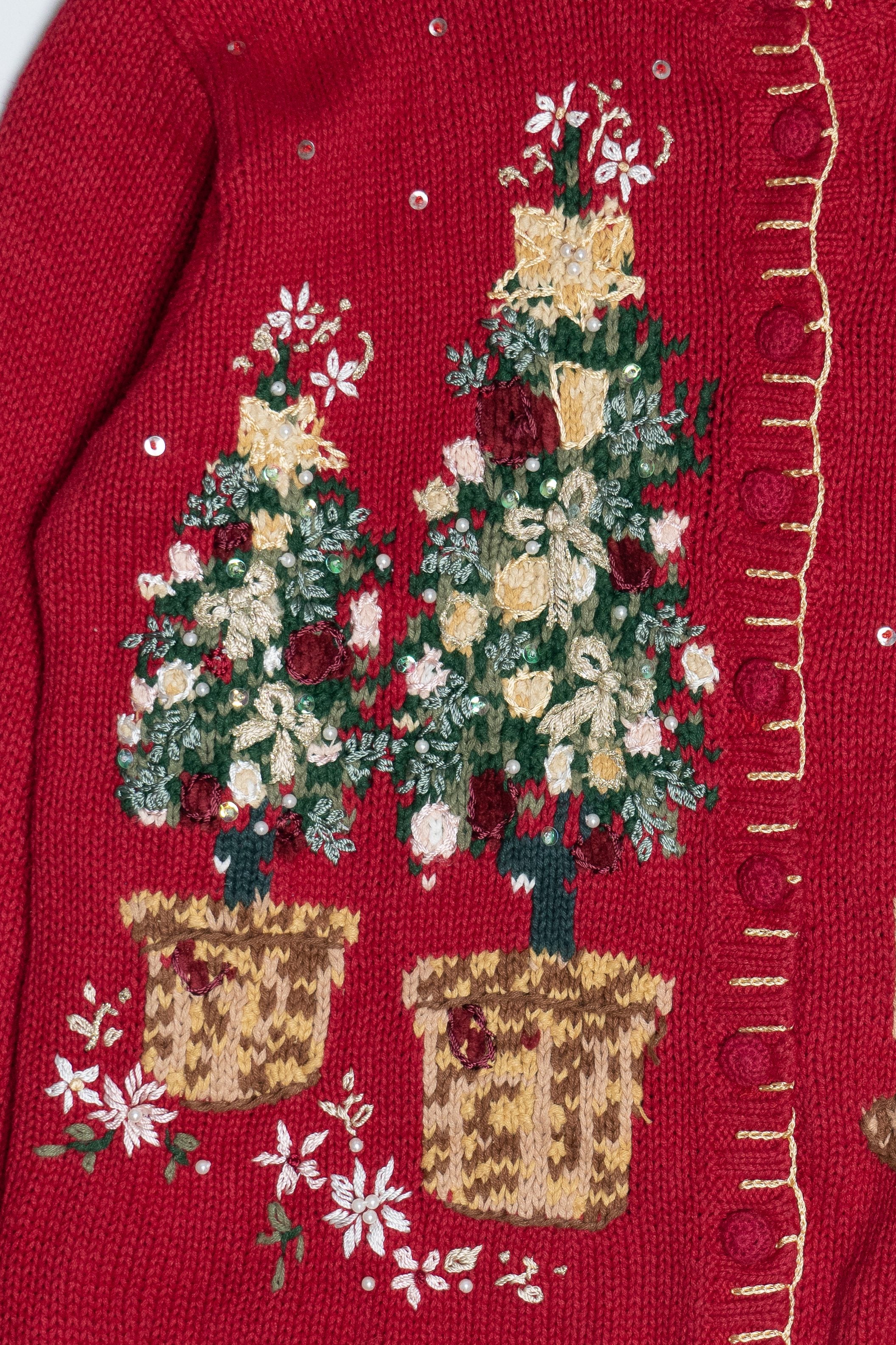 Vintage Tiara International Holiday Bear Ugly Christmas Cardigan (1990s)