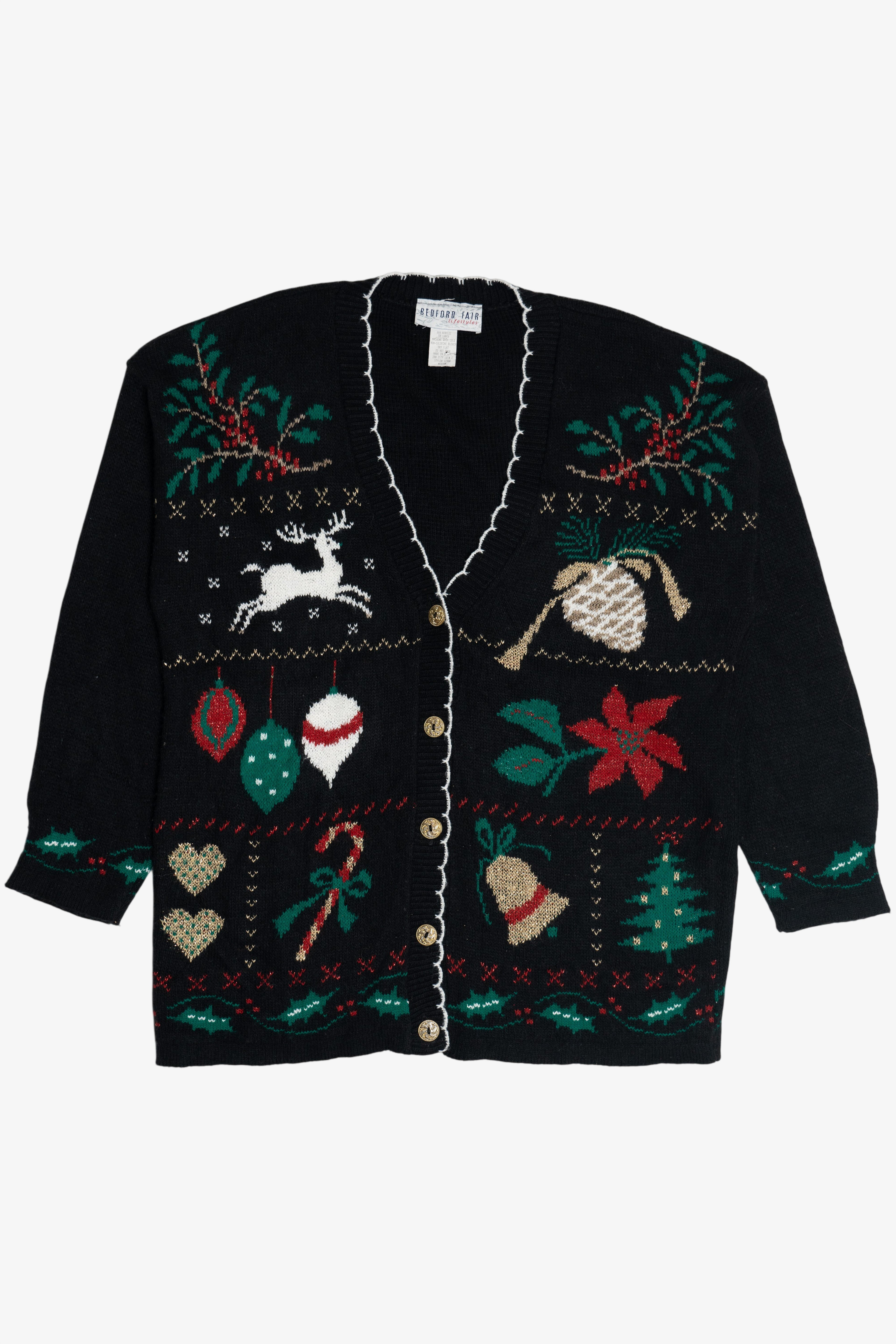 Vintage Bedford Fair Ugly Christmas Cardigan (1980s)