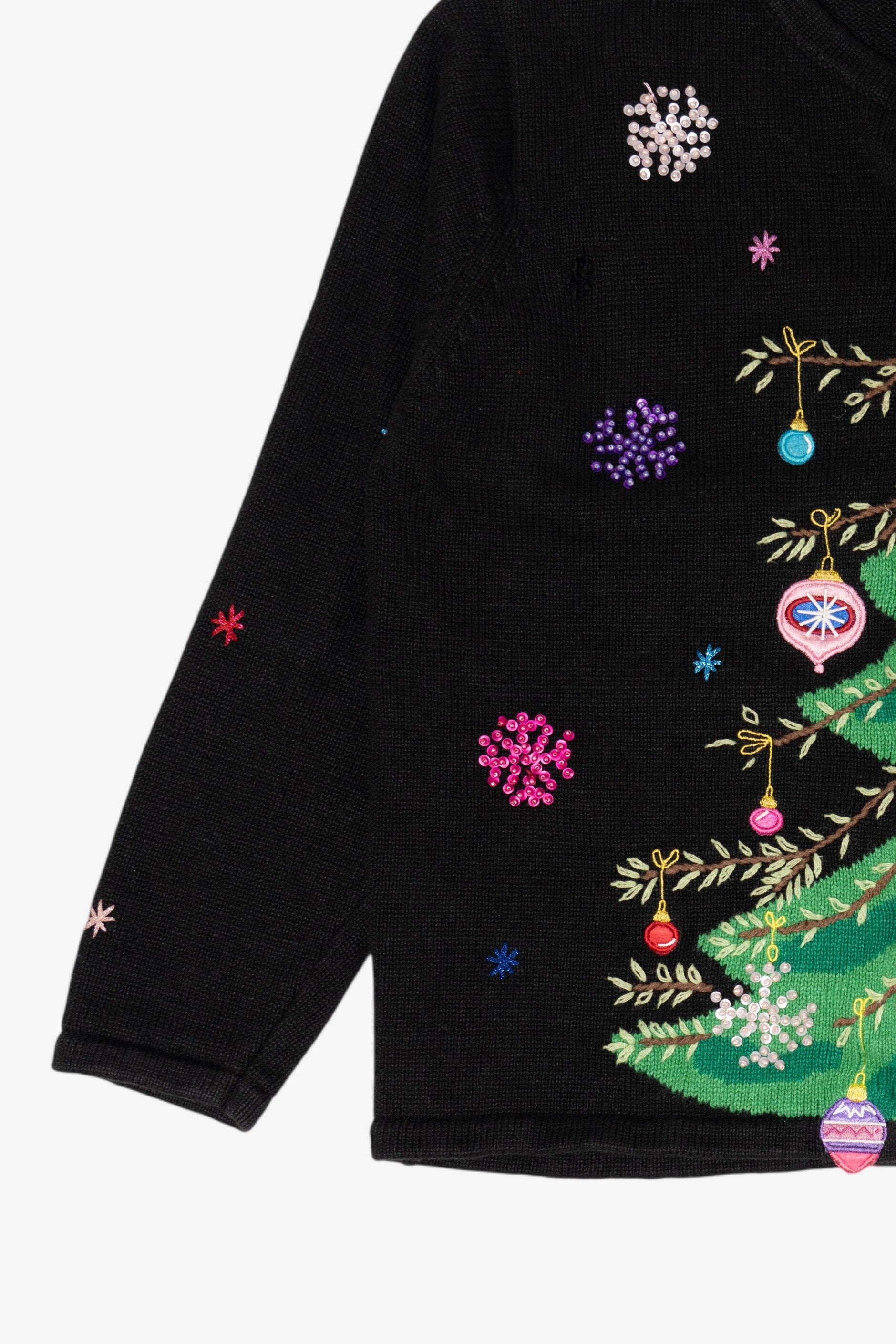 Vintage Karen Scott Ornaments On Tree Ugly Christmas Sweater (2000s)