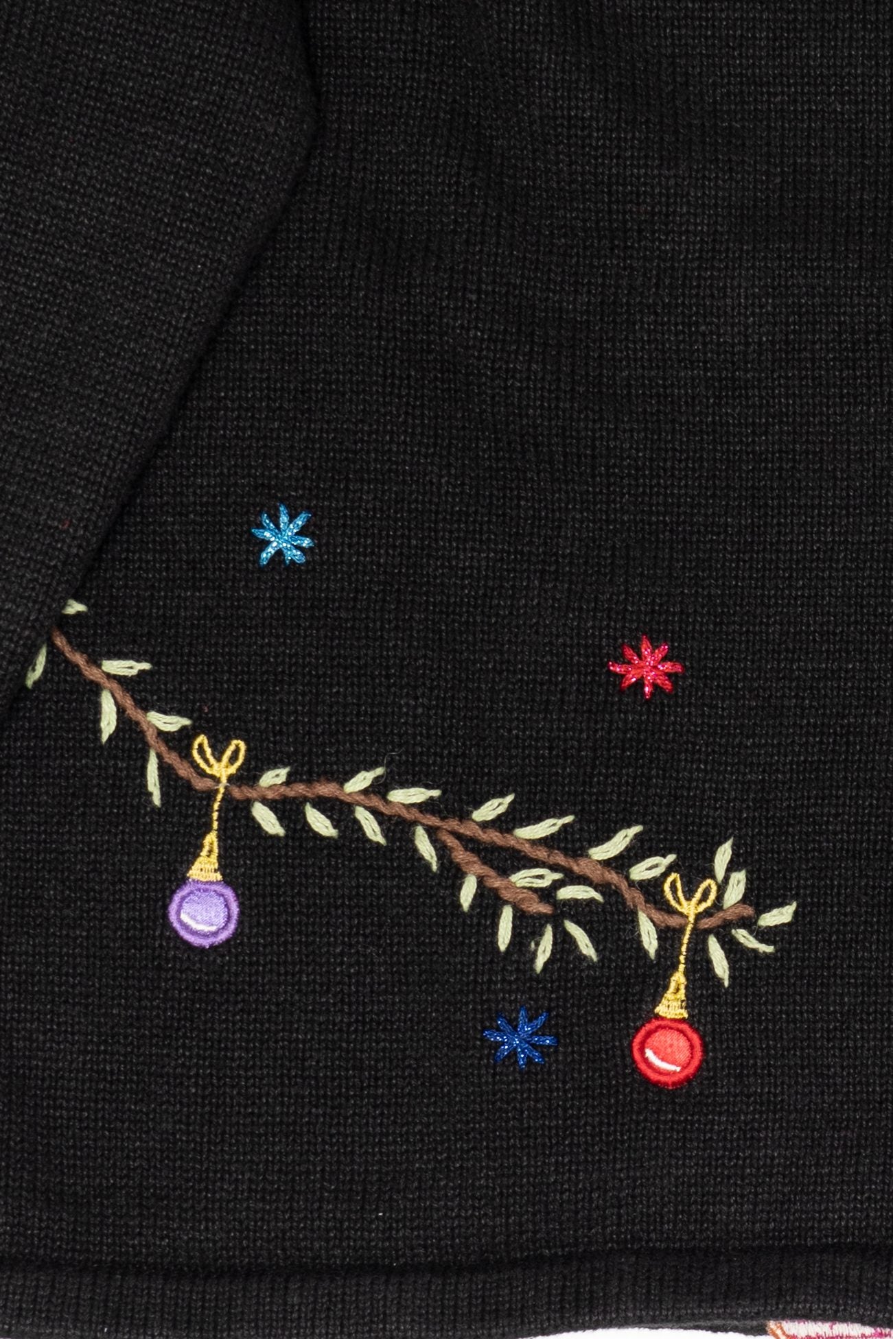 Vintage Karen Scott Ornaments On Tree Ugly Christmas Sweater (2000s)
