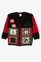 Vintage Black J.J. Poole Ugly Christmas Cardigan (1980s)