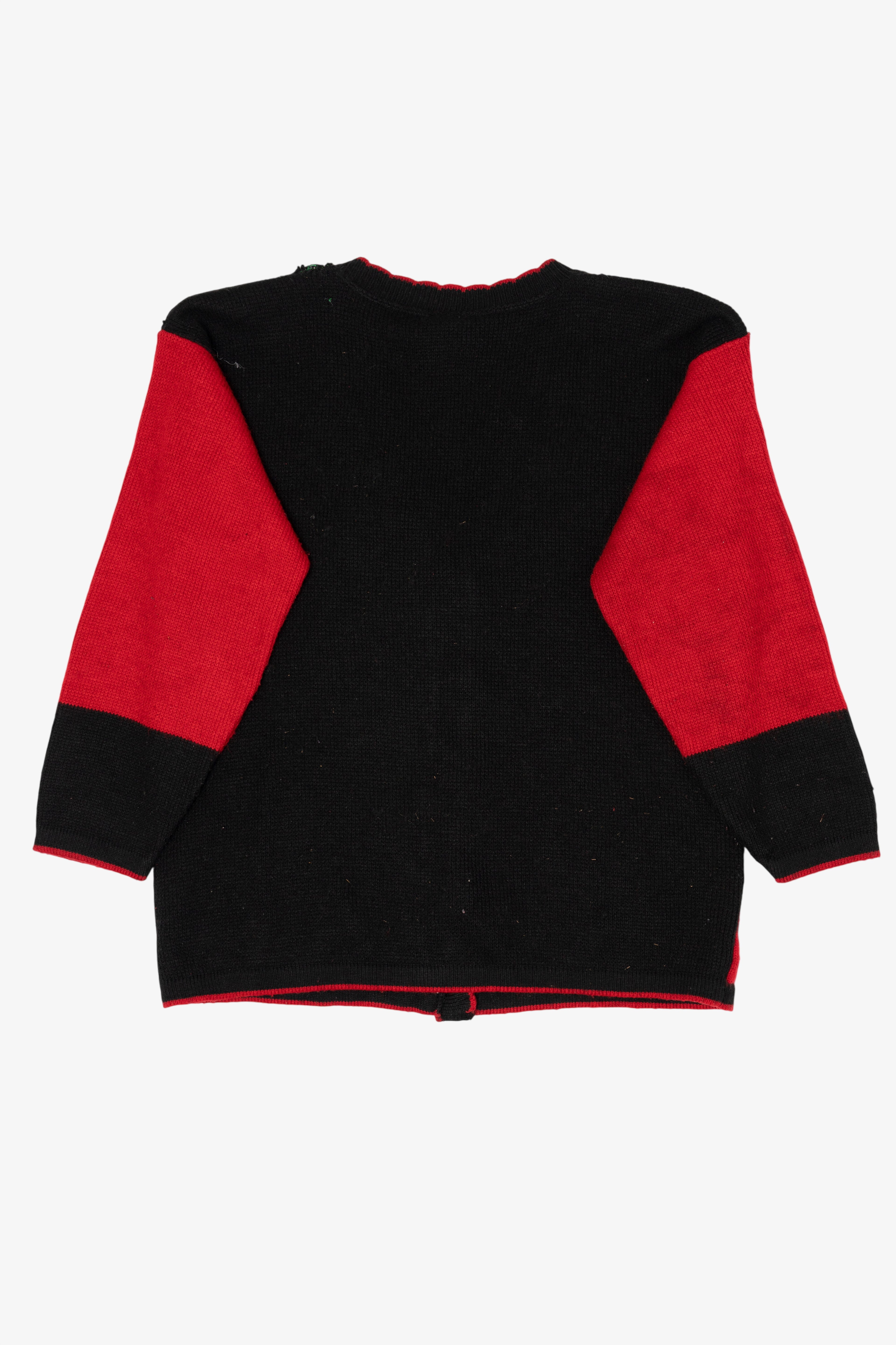 Vintage Black J.J. Poole Ugly Christmas Cardigan (1980s)
