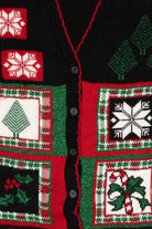 Vintage Black J.J. Poole Ugly Christmas Cardigan (1980s)
