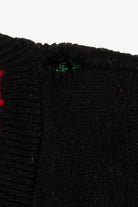Vintage Black J.J. Poole Ugly Christmas Cardigan (1980s)
