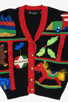 Vintage Black Work in Progress Toys Ugly Christmas Cardigan (1990s)