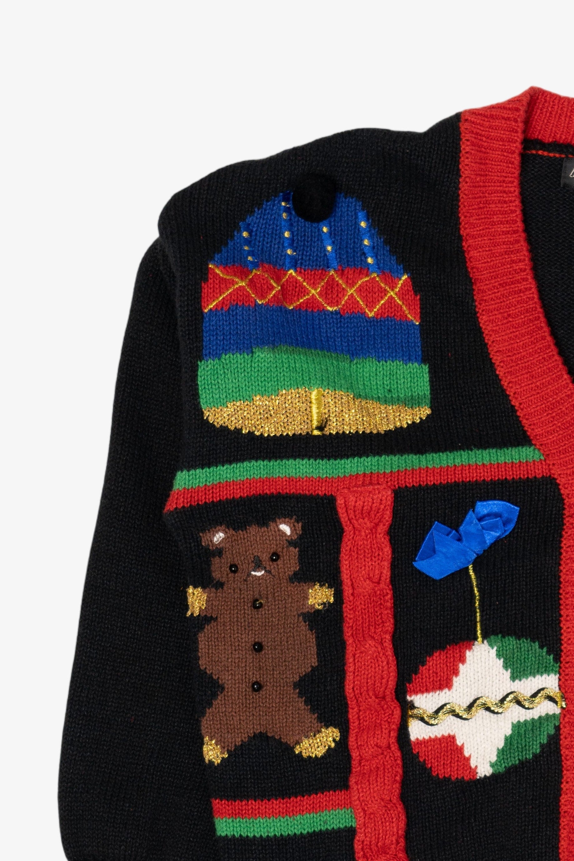 Vintage Black Work in Progress Toys Ugly Christmas Cardigan (1990s)