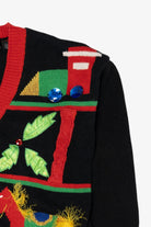 Vintage Black Work in Progress Toys Ugly Christmas Cardigan (1990s)