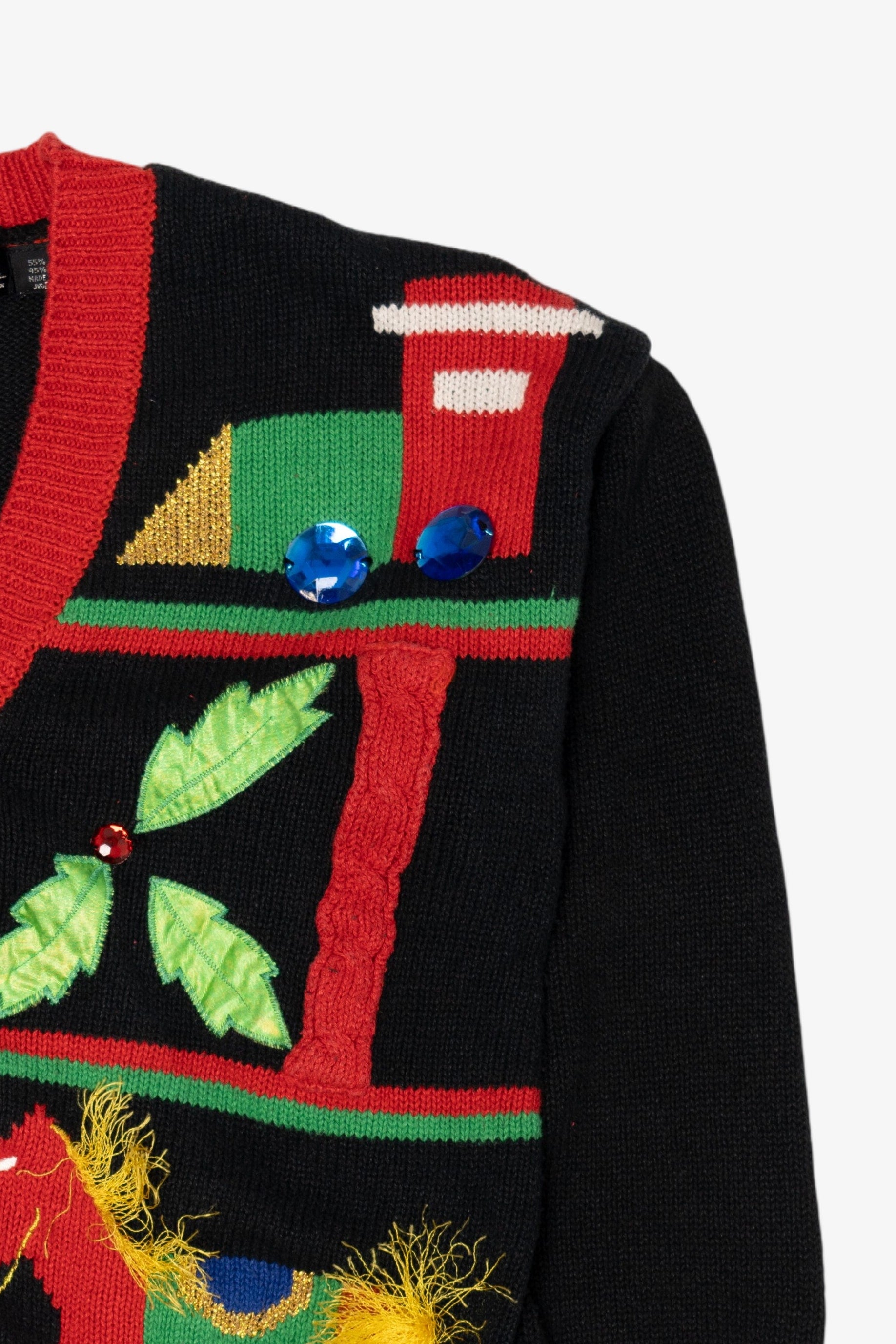 Vintage Black Work in Progress Toys Ugly Christmas Cardigan (1990s)