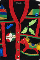 Vintage Black Work in Progress Toys Ugly Christmas Cardigan (1990s)