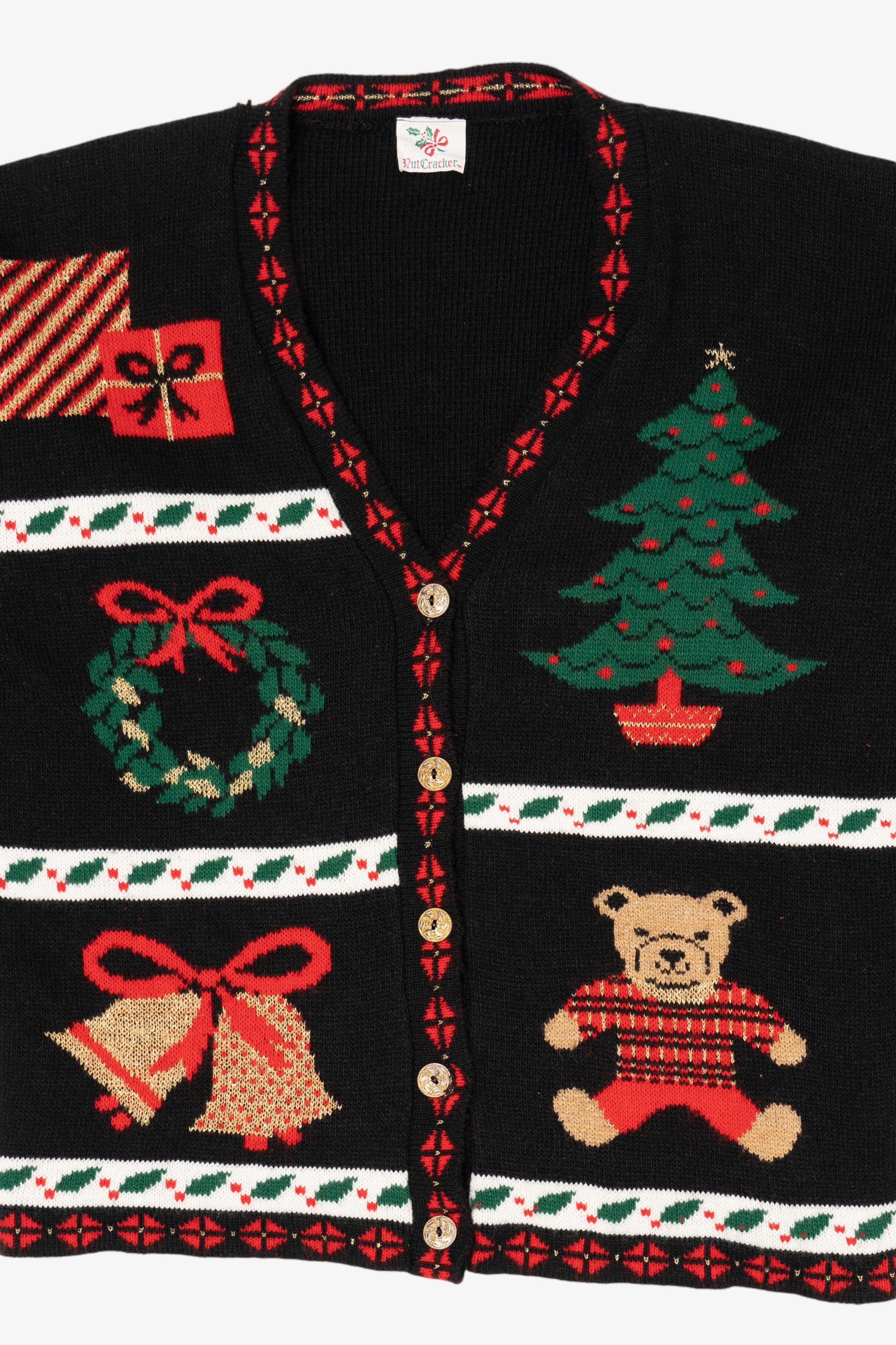 Vintage Black Nutcracker Ugly Christmas Cardigan (1990s)