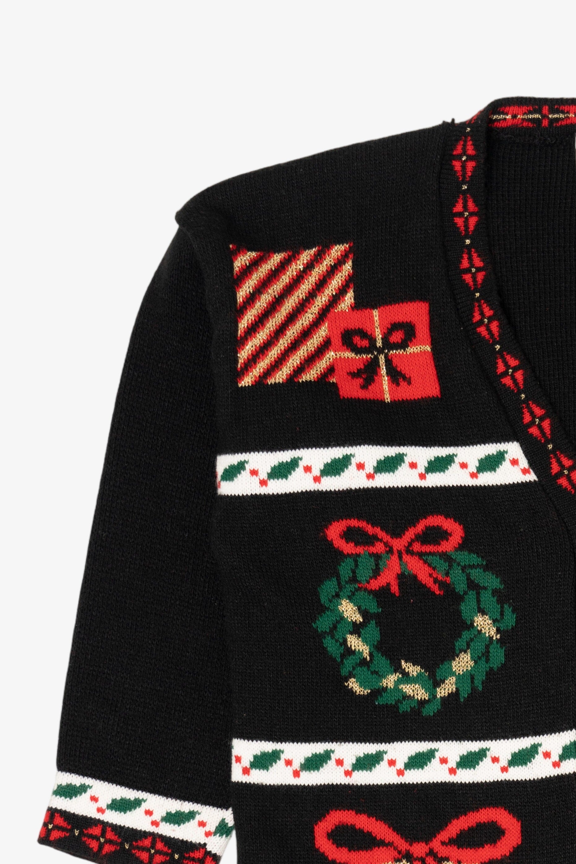 Vintage Black Nutcracker Ugly Christmas Cardigan (1990s)