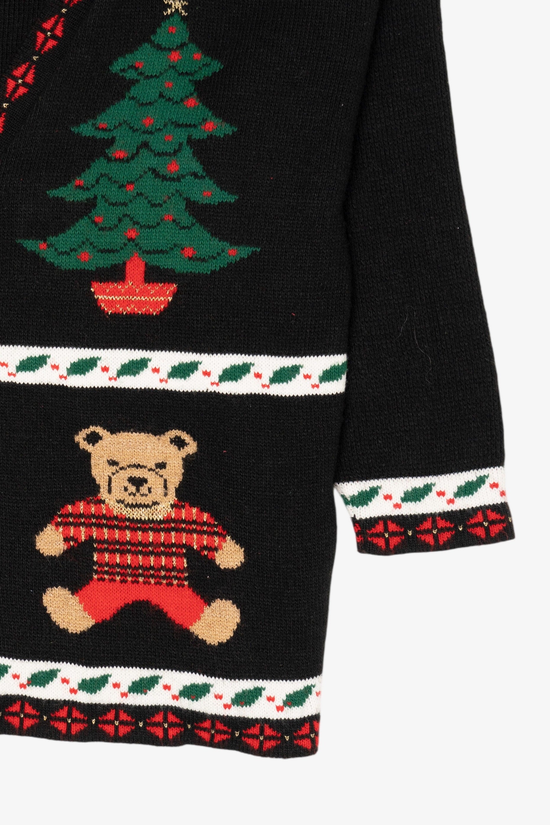 Vintage Black Nutcracker Ugly Christmas Cardigan (1990s)