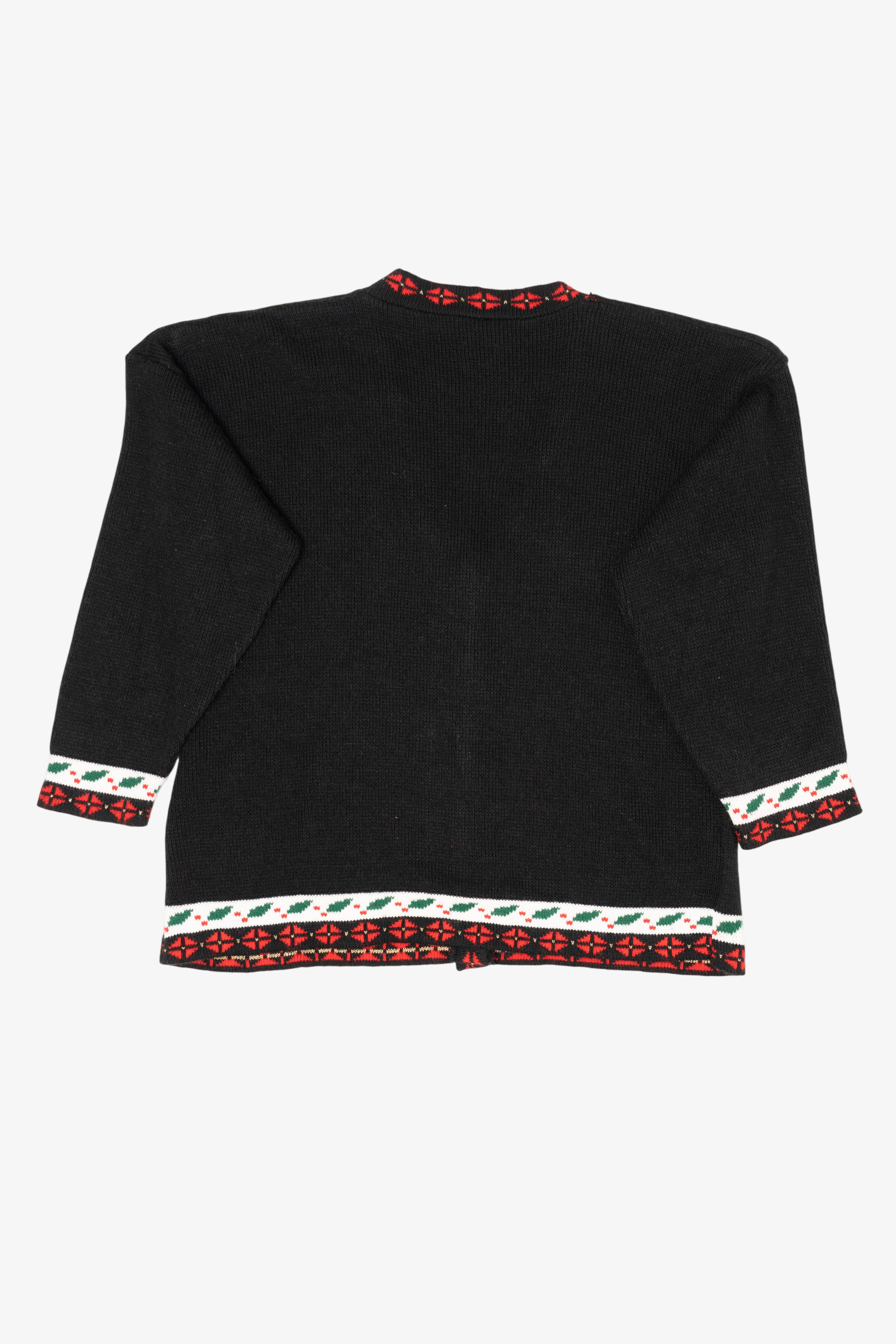 Vintage Black Nutcracker Ugly Christmas Cardigan (1990s)