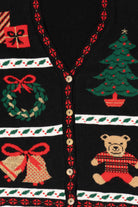 Vintage Black Nutcracker Ugly Christmas Cardigan (1990s)