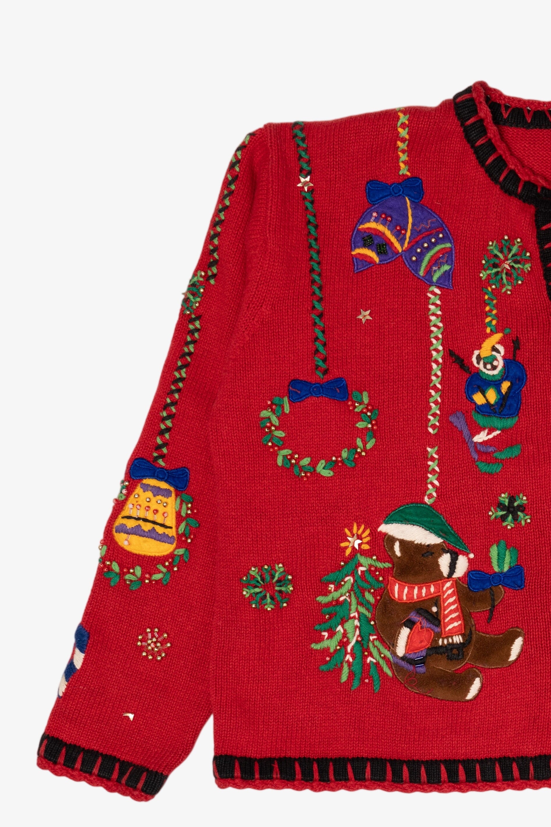 Vintage Red Designers Originals Studio Bears Ugly Christmas Cardigan (1990s)