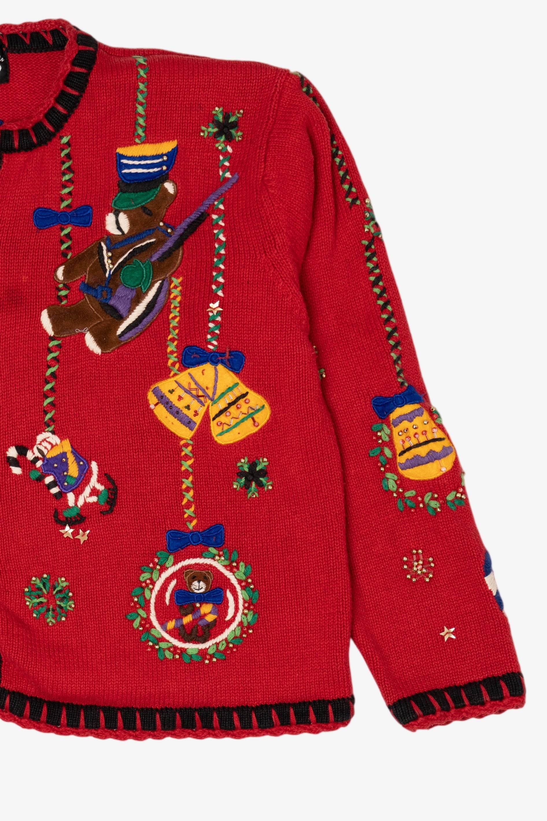 Vintage Red Designers Originals Studio Bears Ugly Christmas Cardigan (1990s)