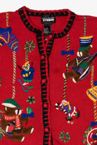 Vintage Red Designers Originals Studio Bears Ugly Christmas Cardigan (1990s)