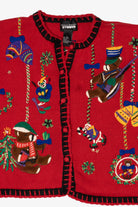 Vintage Red Designers Originals Studio Bears Ugly Christmas Cardigan (1990s)