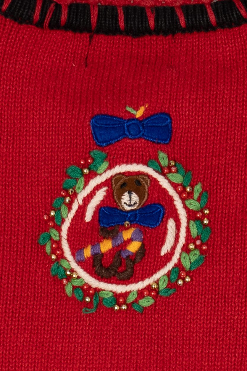 Vintage Red Designers Originals Studio Bears Ugly Christmas Cardigan (1990s)