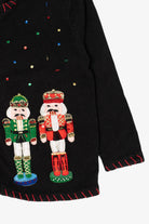 Vintage Black Tiara International Nutcrackers Ugly Christmas Cardigan (2000s)