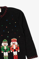Vintage Black Tiara International Nutcrackers Ugly Christmas Cardigan (2000s)