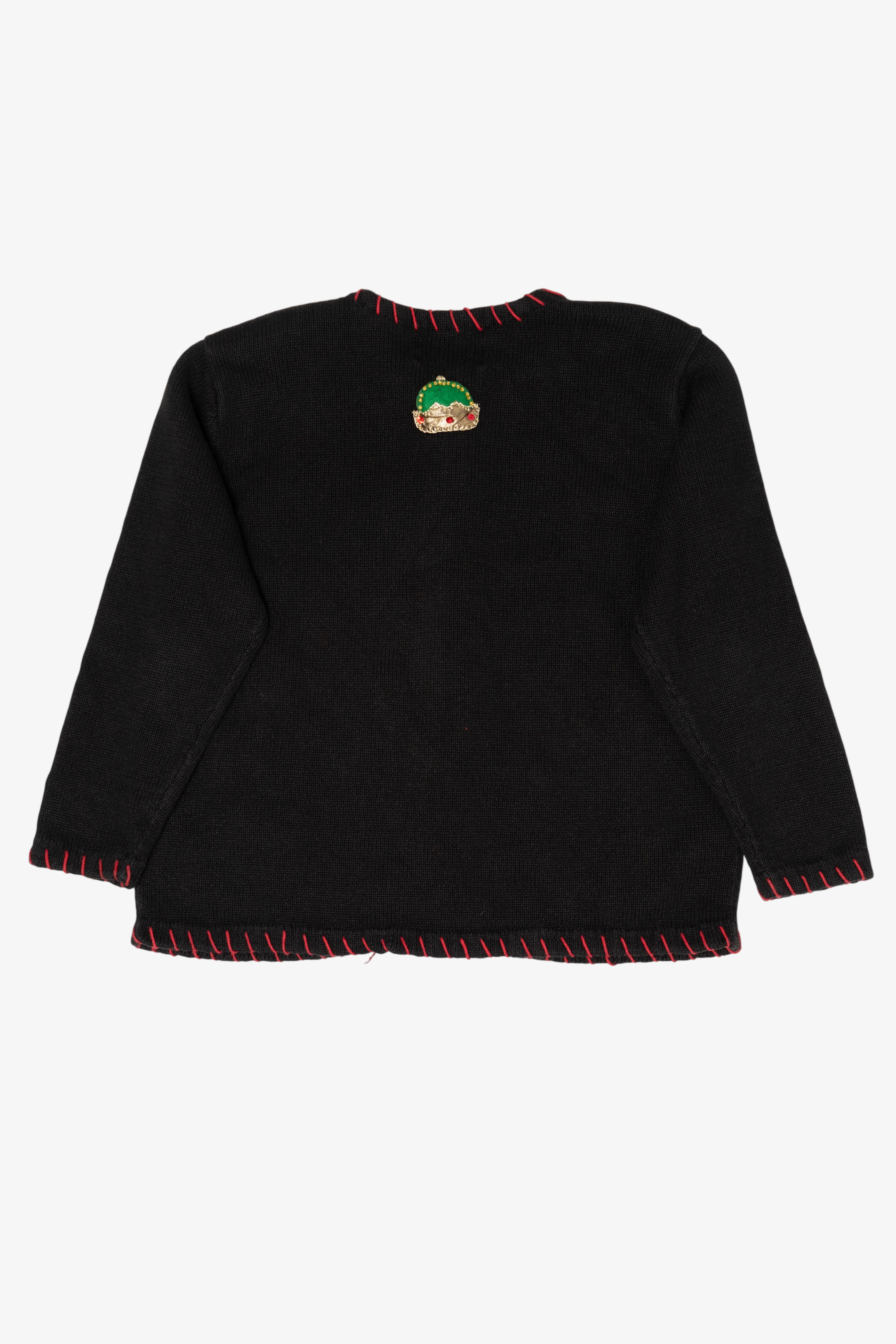 Vintage Black Tiara International Nutcrackers Ugly Christmas Cardigan (2000s)
