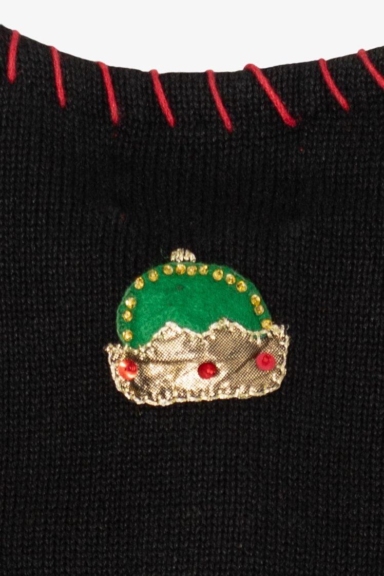 Vintage Black Tiara International Nutcrackers Ugly Christmas Cardigan (2000s)