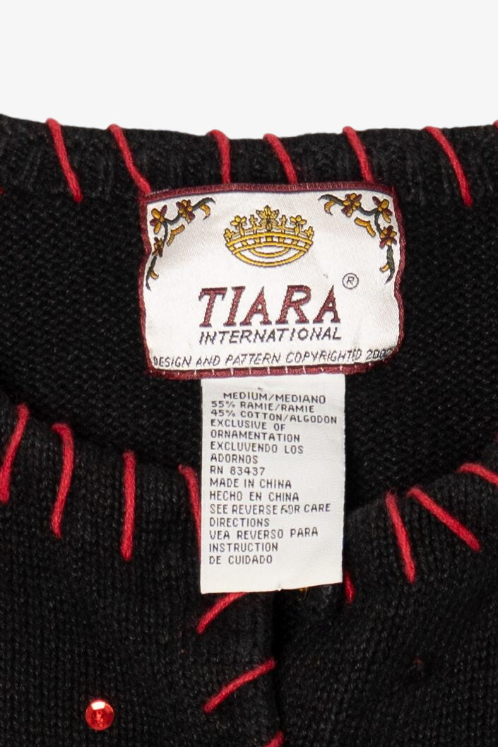 Vintage Black Tiara International Nutcrackers Ugly Christmas Cardigan (2000s)