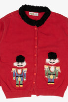 Vintage Red Collections Etc Nutcrackers Ugly Christmas Cardigan (1990s)