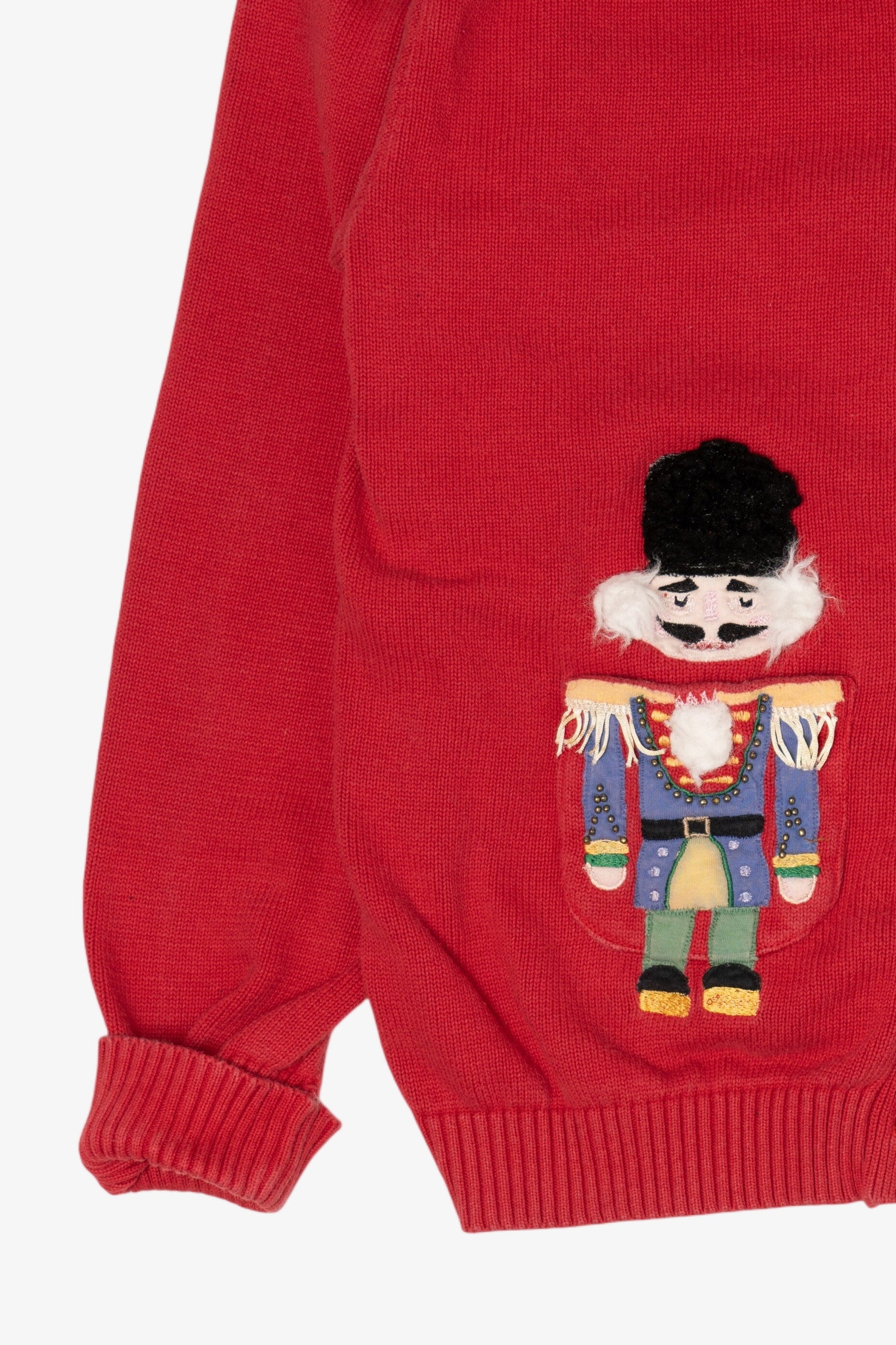 Vintage Red Collections Etc Nutcrackers Ugly Christmas Cardigan (1990s)