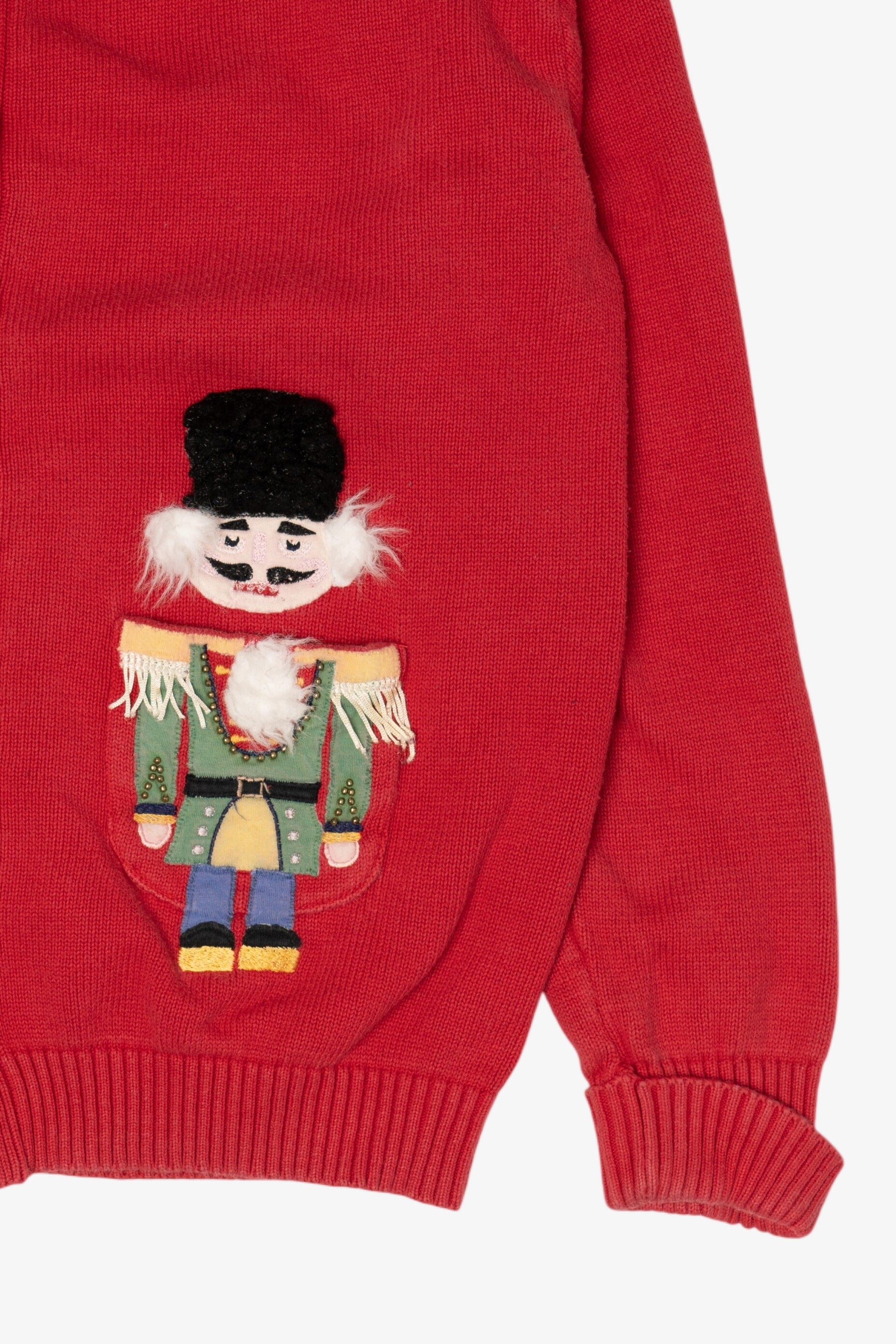 Vintage Red Collections Etc Nutcrackers Ugly Christmas Cardigan (1990s)