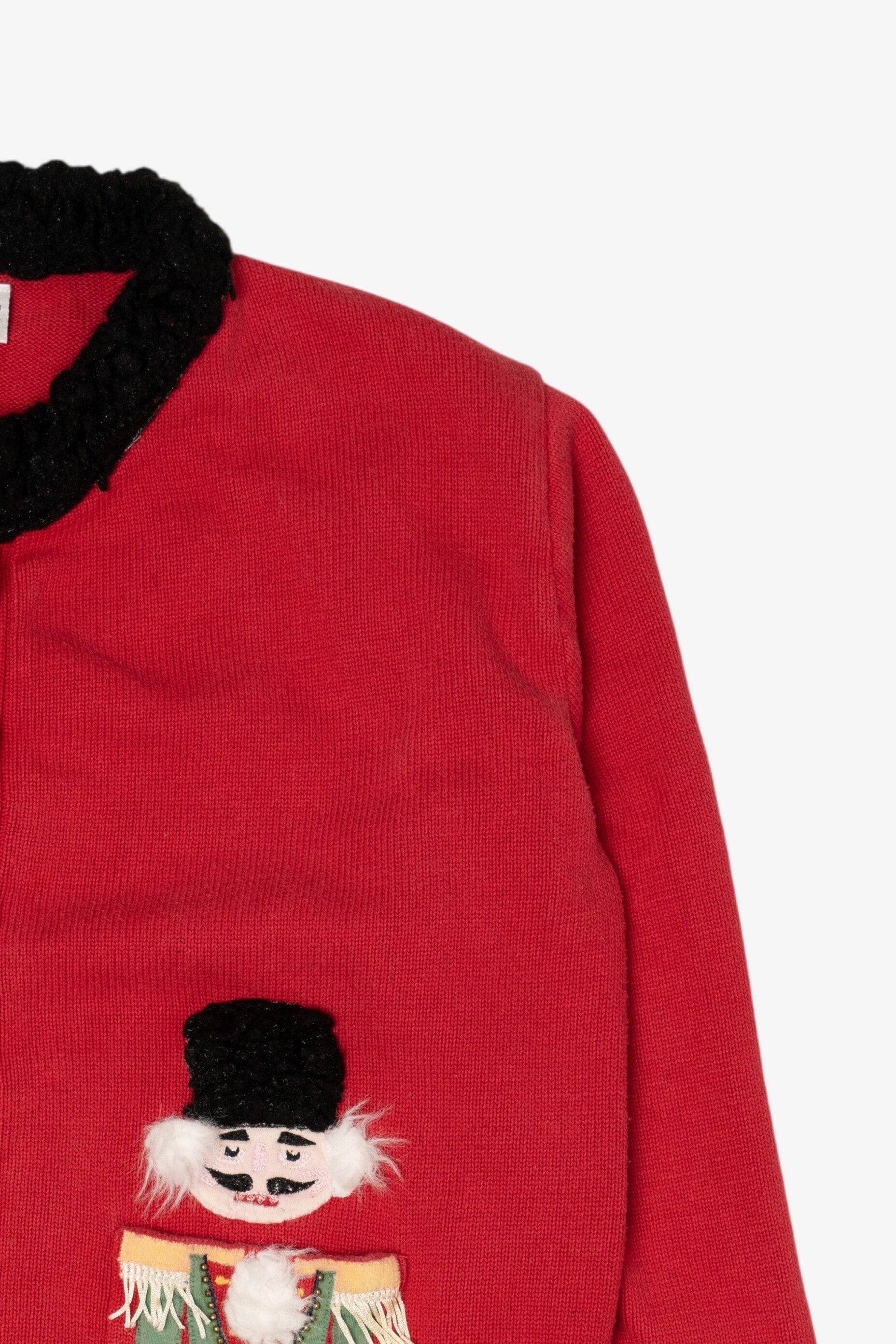 Vintage Red Collections Etc Nutcrackers Ugly Christmas Cardigan (1990s)