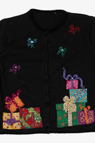 Vintage Black Presents Ugly Christmas Cardigan (1990s)