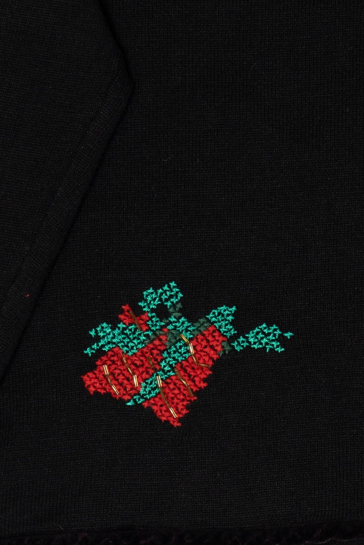 Vintage Black Presents Ugly Christmas Cardigan (1990s)