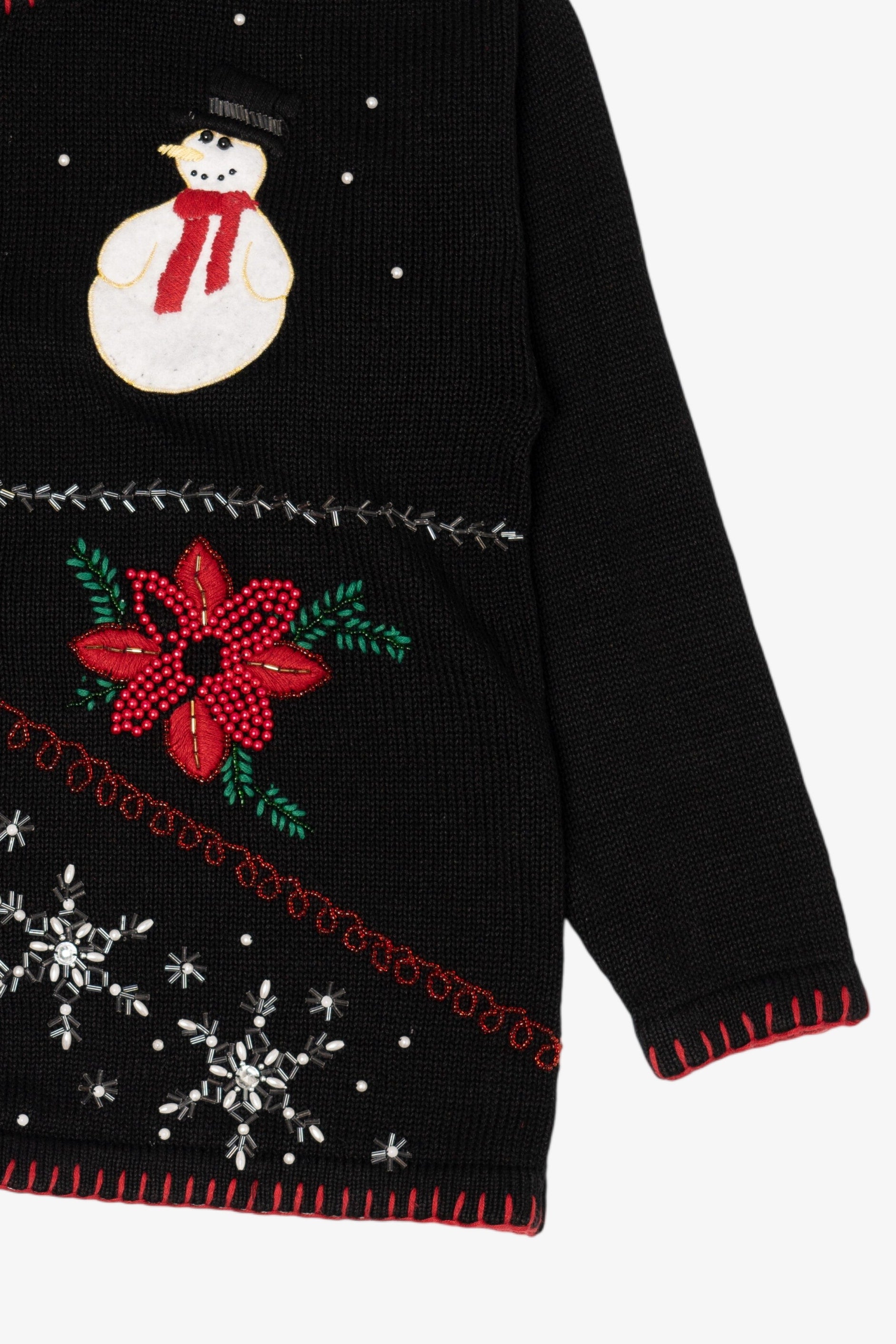 Vintage Black Victoria Jones Ugly Christmas Cardigan (1990s)