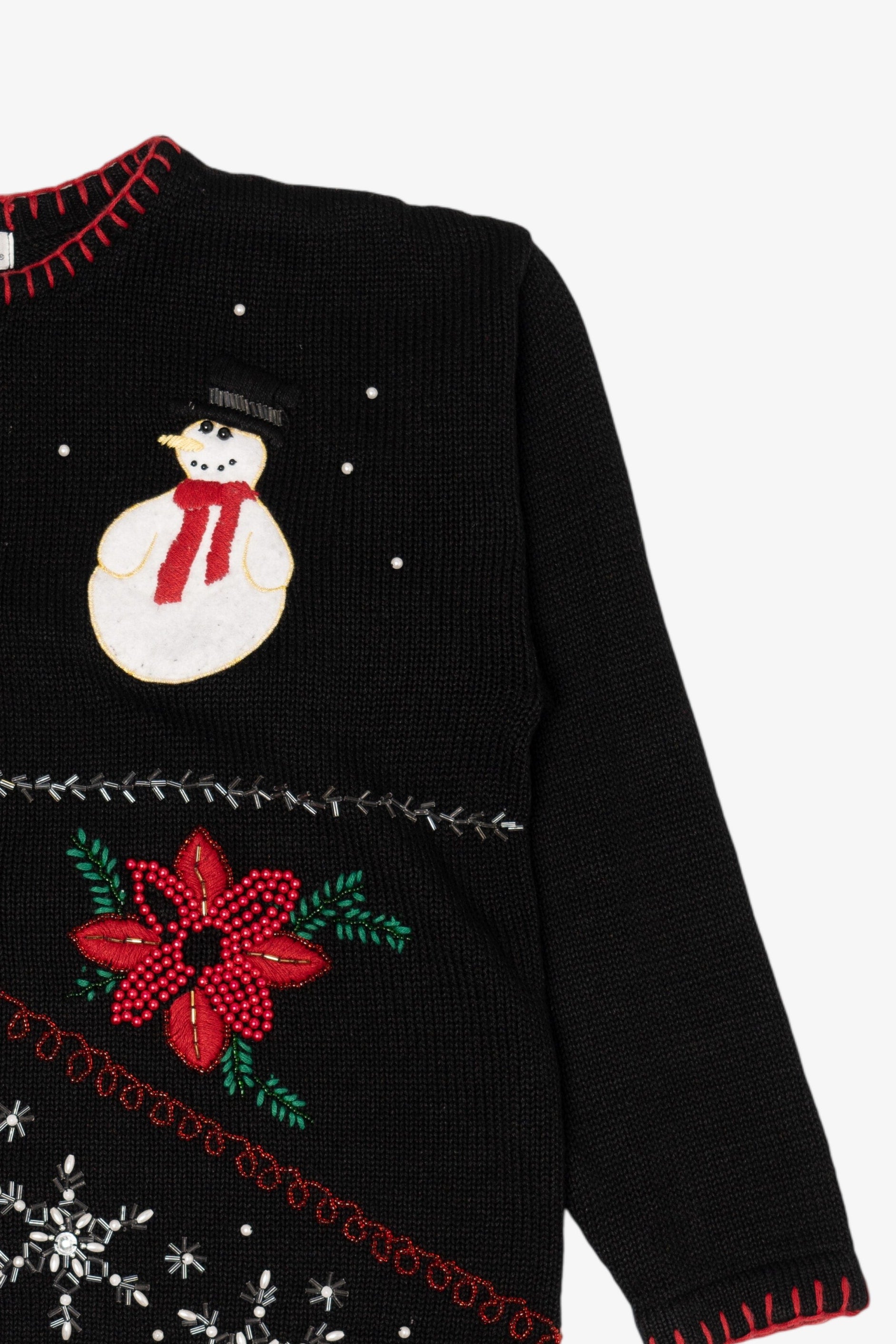 Vintage Black Victoria Jones Ugly Christmas Cardigan (1990s)
