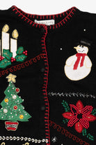 Vintage Black Victoria Jones Ugly Christmas Cardigan (1990s)