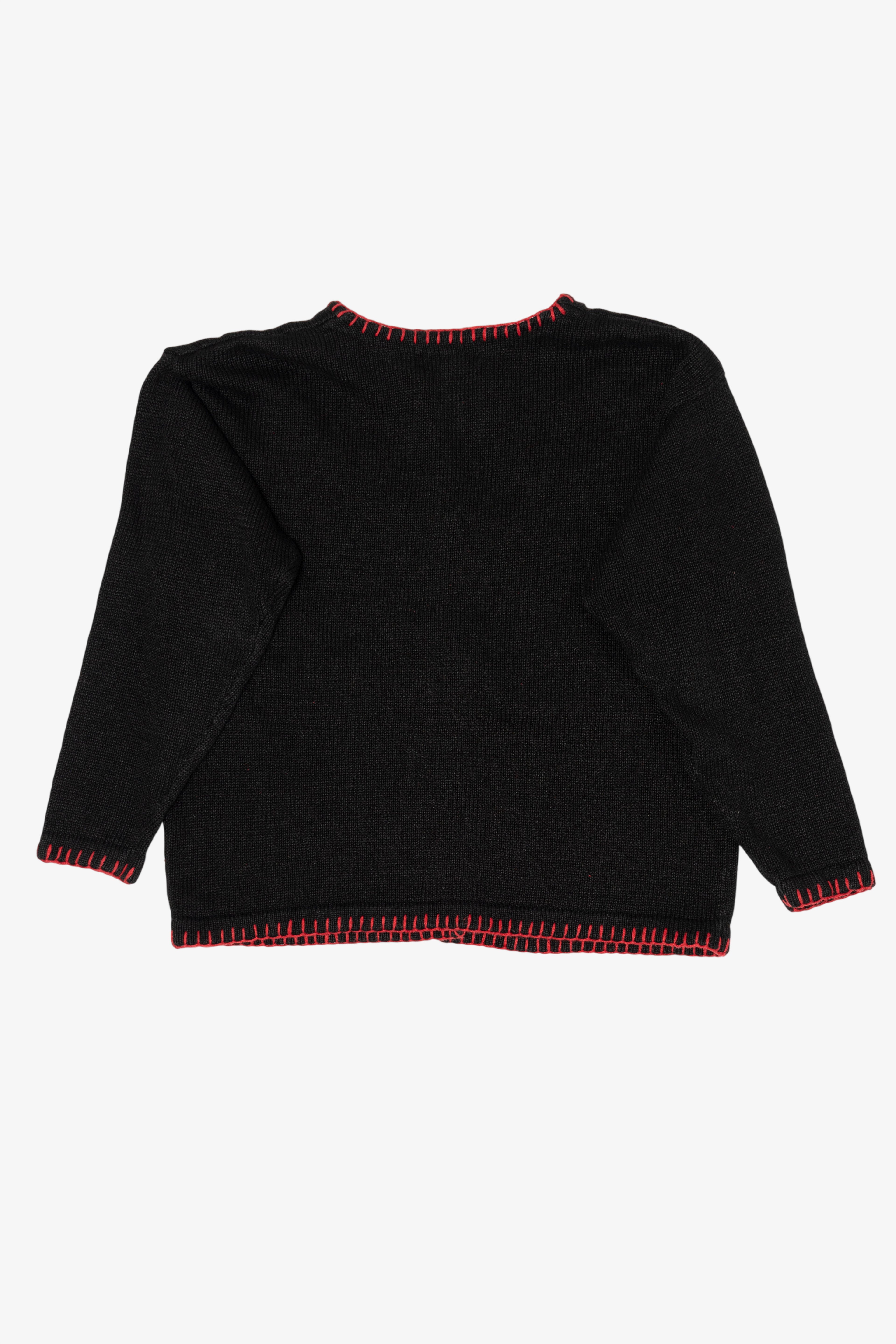 Vintage Black Victoria Jones Ugly Christmas Cardigan (1990s)