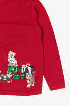 Vintage Red Merry & Bright Cats Ugly Christmas Cardigan (2000s)