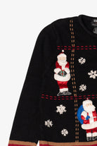 Vintage Black Designers Originals Studio Santa Ugly Christmas Cardigan (1990s)