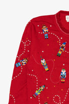 Vintage Y2k Lightweight Red Just B Nutcrackers Ugly Christmas Cardigan (2000s)