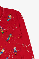 Vintage Y2k Lightweight Red Just B Nutcrackers Ugly Christmas Cardigan (2000s)