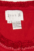 Vintage Y2k Lightweight Red Just B Nutcrackers Ugly Christmas Cardigan (2000s)