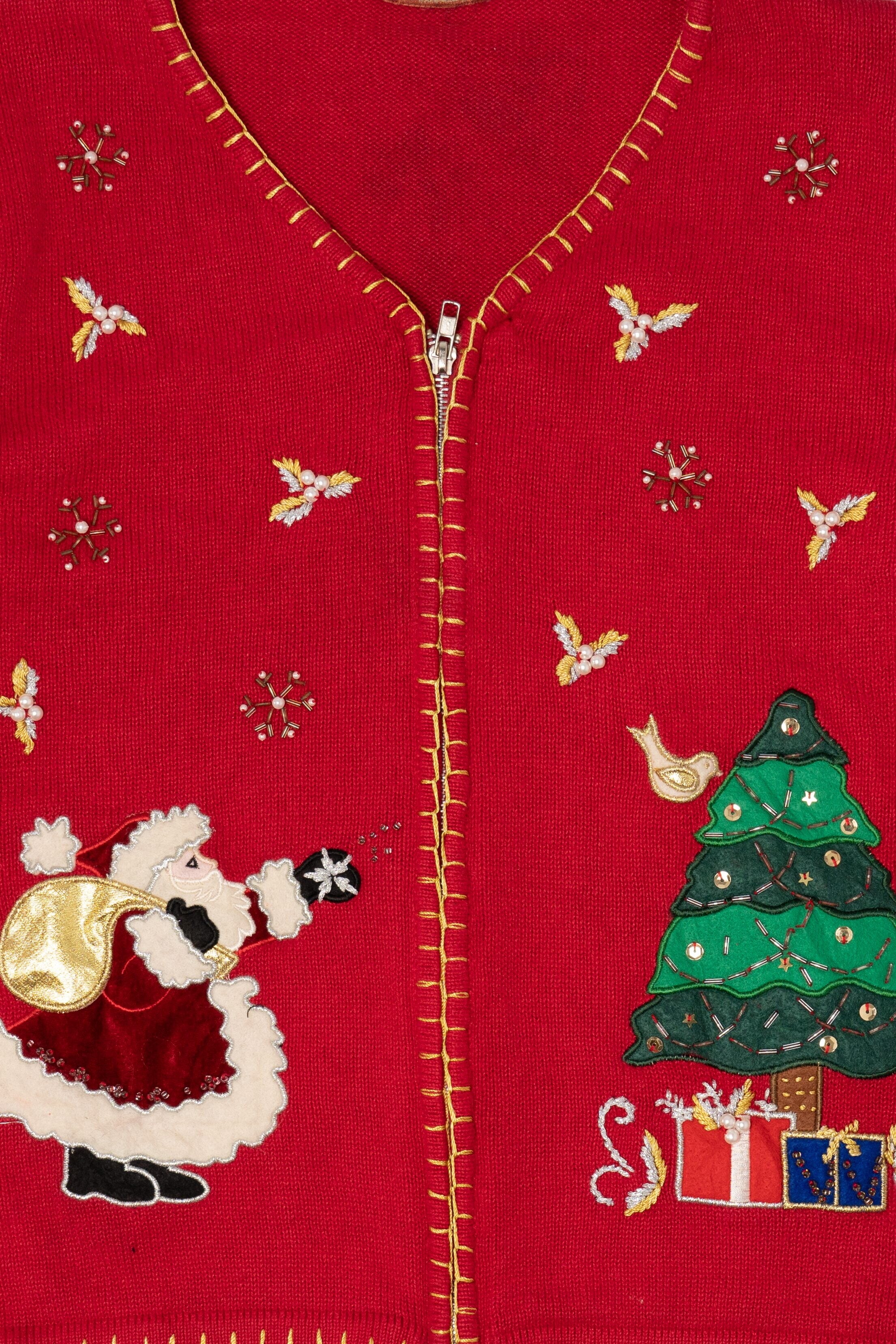 Vintage Red Traditions Santa Ugly Christmas Cardigan (2000s)