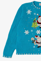 Vintage Blue Tiara International Santa Ugly Christmas Cardigan (2000s)