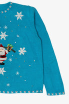 Vintage Blue Tiara International Santa Ugly Christmas Cardigan (2000s)